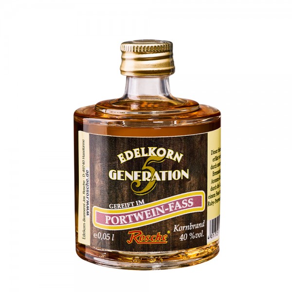 Probierflasche Edelkorn Generation 5 - gereift im Portwein-Fass